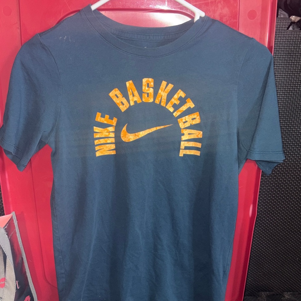 Nike Teal Short Sleeve Tee with Orange Basketball Logo